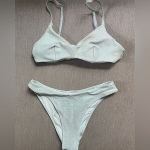 H&M triangl copy. Sparky light blue top and bottom bikini set